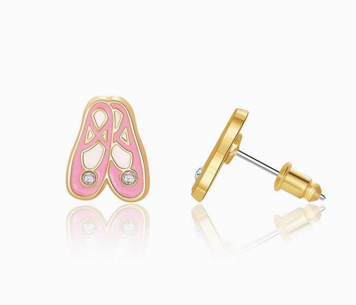 Stud Earrings - Ballet Slippers