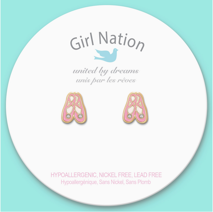 Stud Earrings - Ballet Slippers