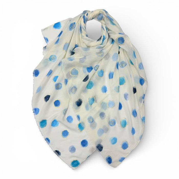 Summer Polka Lightweight Scarf Blue - Precious Sparkle