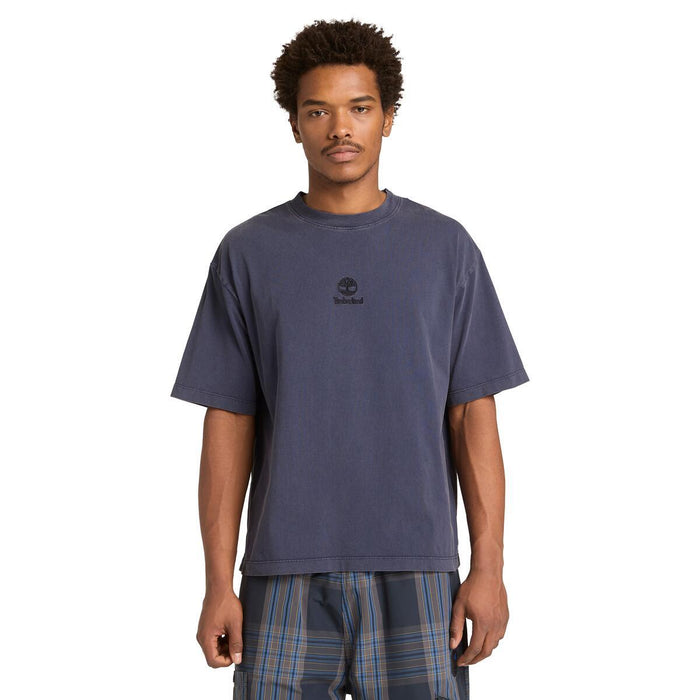 Sunwashed Embroidered Logo Tee
