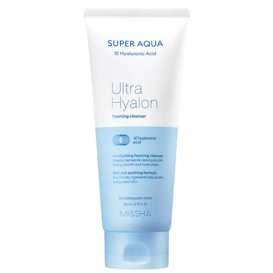 Missha Super Aqua Ultra Hyalron Foaming Cleanser Nudie Glow Australia