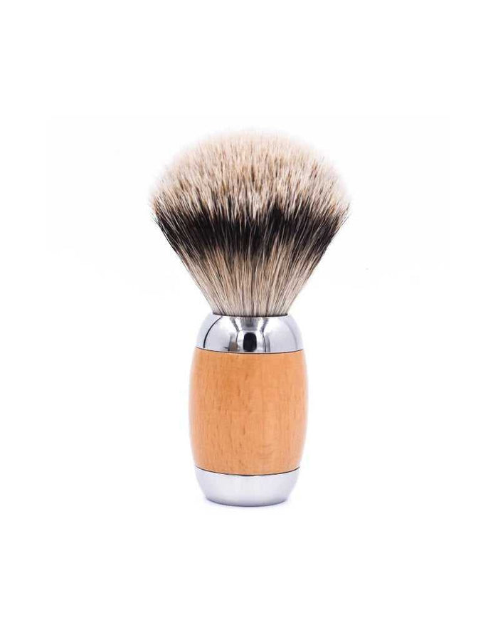 Shaving brush with beechwood handle and silvertip badger bristles