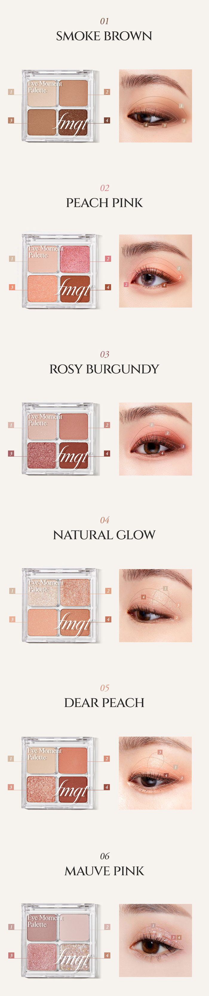 The Face Shop FMGT Eye Moment Palette 02 Peach Pink