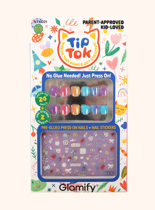 Tiptok Kids Press-On Nails DIY Kit - NTKD21 RAINBOW DREAM