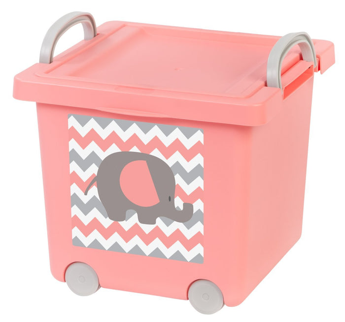 Toy Storage Box - image 3#color_coral_pink-_gray_elephant