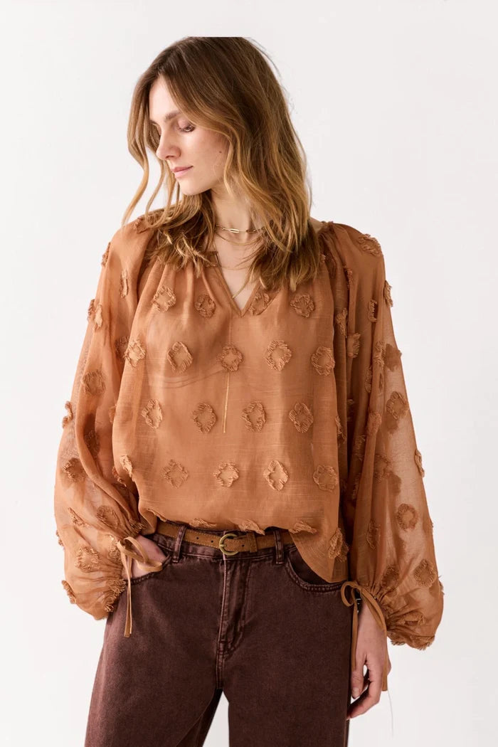 Transparent 3D Top with Dots | Cinnamon