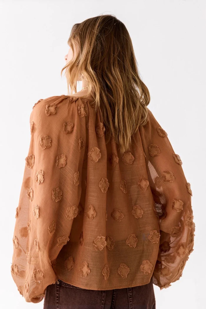 Transparent 3D Top with Dots | Cinnamon