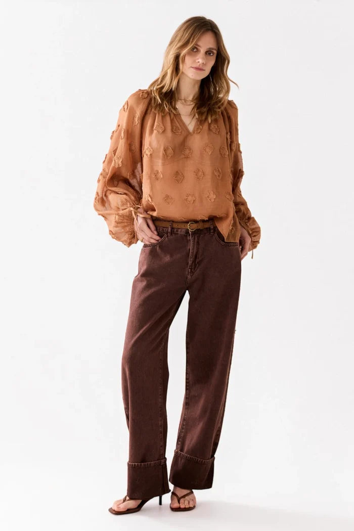 Transparent 3D Top with Dots | Cinnamon