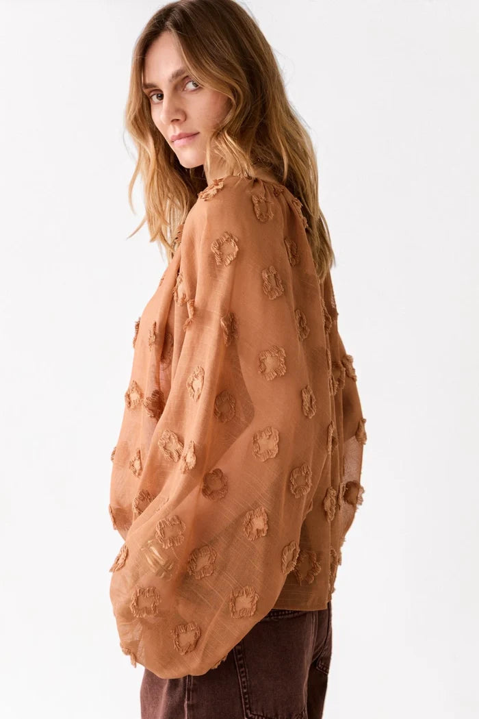 Transparent 3D Top with Dots | Cinnamon