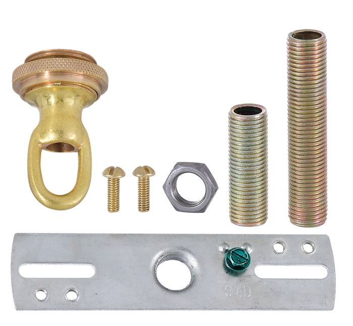 Unfinished Brass Solid Spun Brass Ribbed Canopy Kits (11831U)