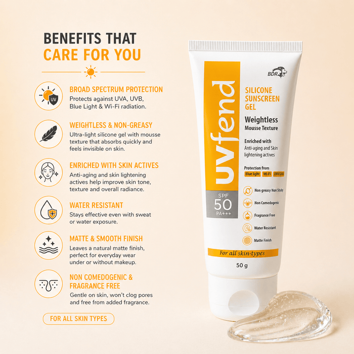 UVfend Silicone Sunscreen Gel SPF 50 PA+++ - Cosmosentials