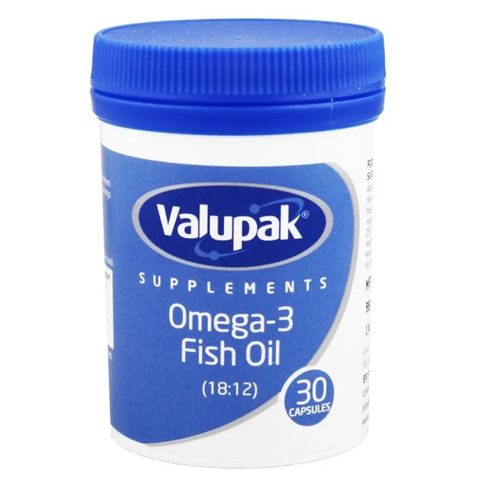 Valupak Omega 3 1000mg Fish Oil Supplement Softgels, Pack of 30's Valupak