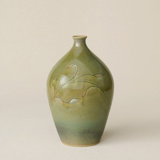 Hand-thrown and hand-glazed ceramic vase by Rookwood Pottery
