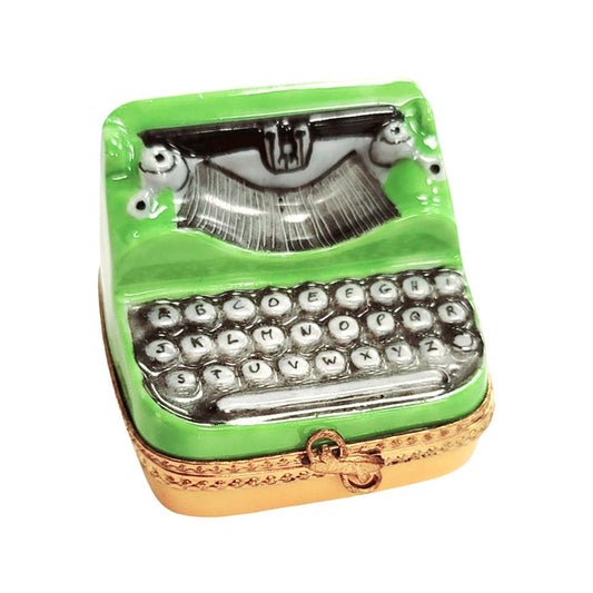 Vintage Green Typewriter Limoges Box Porcelain Limoges professional Limoges Box French Trinket Box