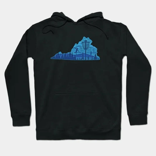 Virginia Blue Ridge Mountain Disc Golf State Art Hoodie