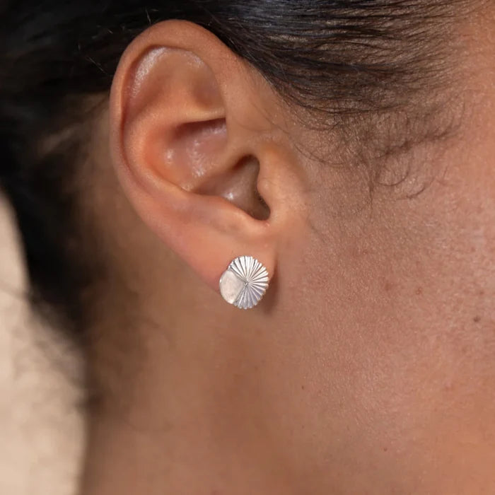 Vurchoo Studs of Hope Eclipse Deco Earrings Silver- Moonstone - Precious Sparkle