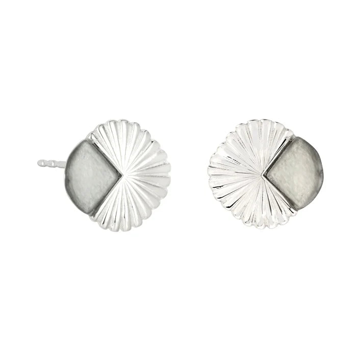 Vurchoo Studs of Hope Eclipse Deco Earrings Silver- Moonstone - Precious Sparkle