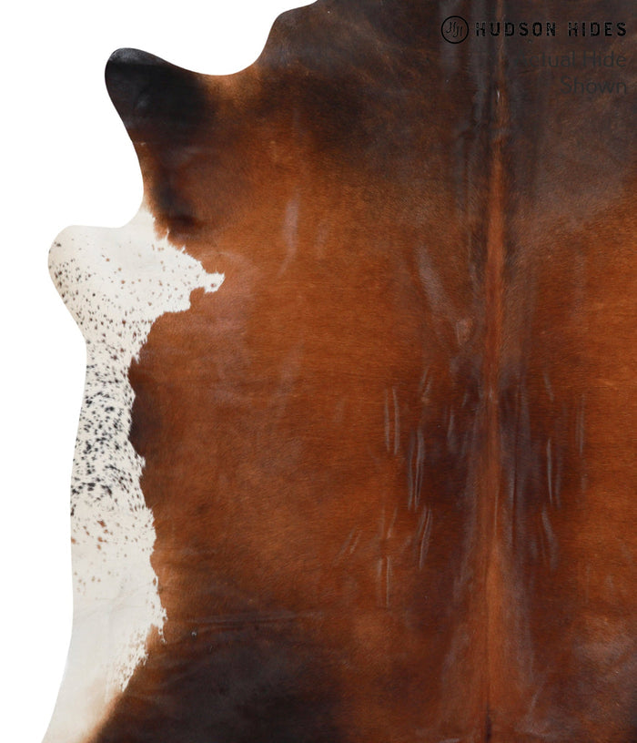 Brown with Red Cowhide Rug #39293