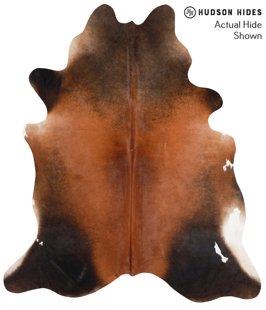 Brown with Red Cowhide Rug #39546