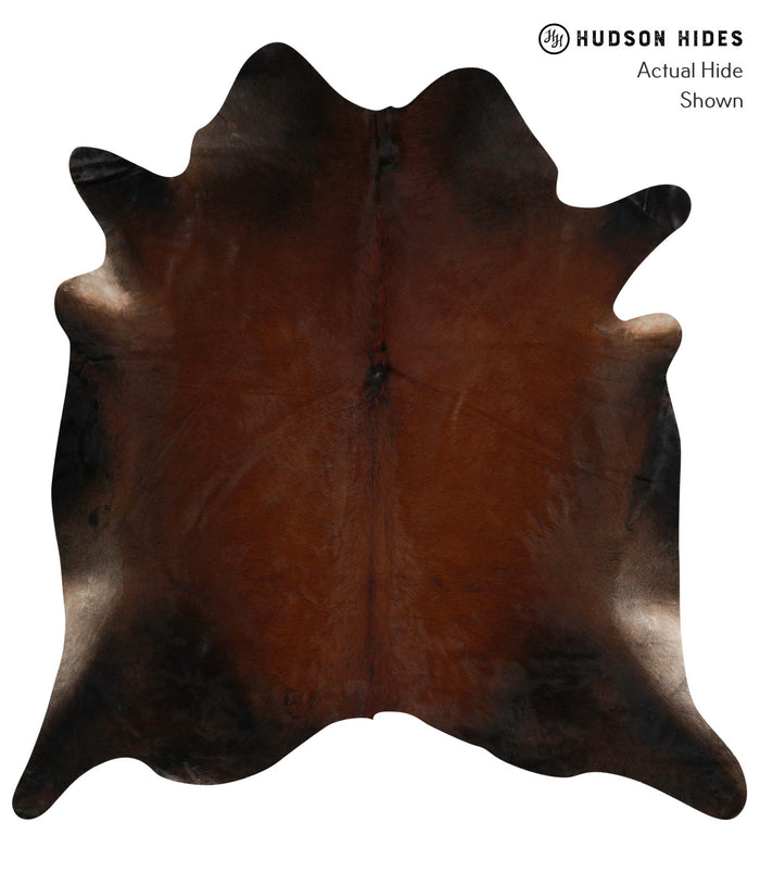 Brown with Red Cowhide Rug #84358