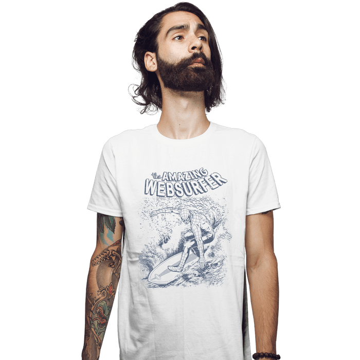 Shirts Fitted Shirts, Mens / Small / White Web Surfer