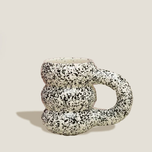 White Black Dot Ring Aro Mug