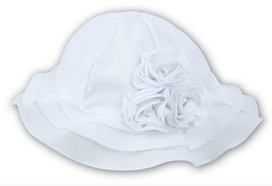 White Sarah Louise Sun Hat 3628
