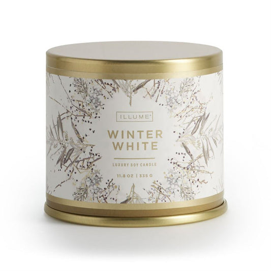 WINTER WHITE CANDLE, 11.8OZ LARGE TIN