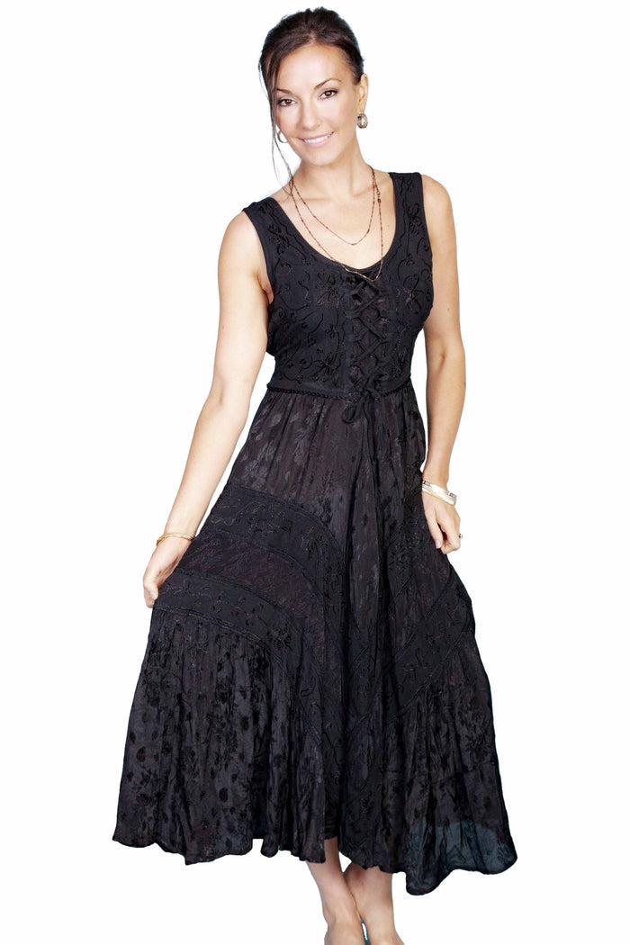 Women's Scully Lace-Up Front Dress in Black #HC118