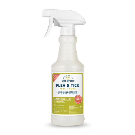 Wondercide Lemongrass Flea & Tick Spray for Pets + Home with Natural Essential Oils