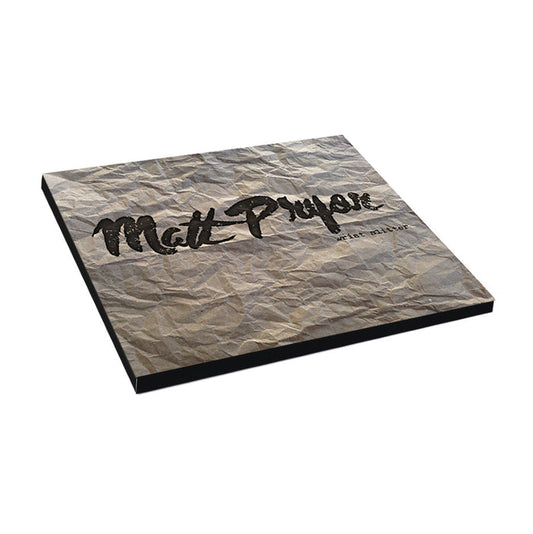 A square album cover with a crumpled paper background. “Matt Pryor” is in bold black script at the center, with “Wrist Slitter” below in smaller text. Ideal for showcasing any CD track list. Brand Name: Matt Pryor.