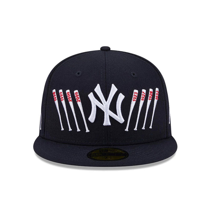 Pictured is this MLB X Spike Lee Baseball Bats New York Yankees 59FIFTY Fitted cap in navy. 3