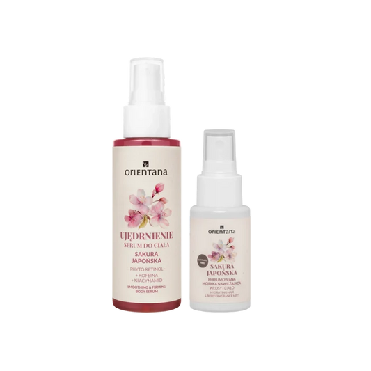 Zestaw ujędrniająco wygładzający Sakura Japońska - serum do ciała i mgiełka do włosów